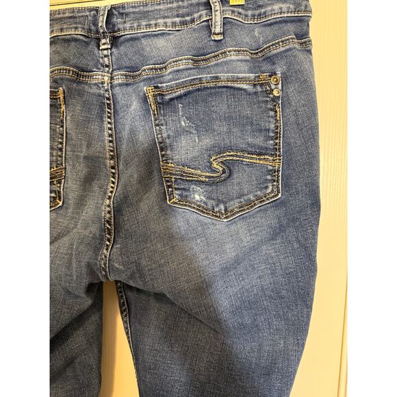 Silver Jeans Elyse Bootcut Jean (16) Mid Rise Distressed Stretch cowgirl - Picture 5 of 11